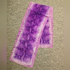 Adrienne Vittadini Purple Snake Print Silk Oblong Scarf